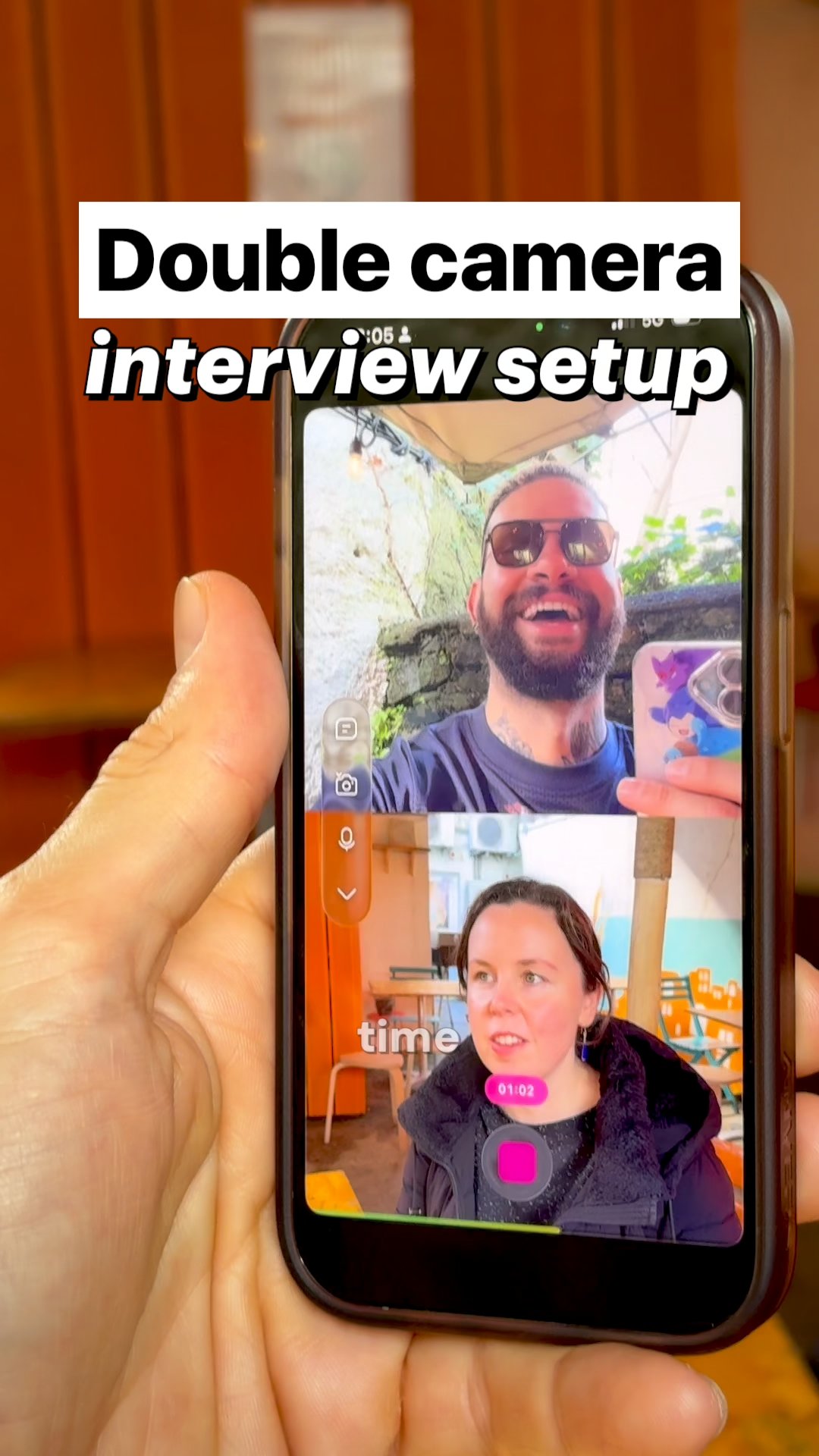 Film a two-camera interview with one phone